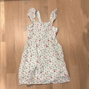 GAP White and Pink Sundress with Flutter Sleeves